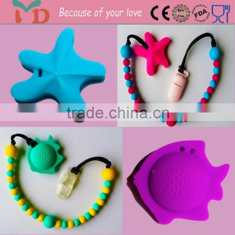 Factory custom soft chewable food grade silicone teether toy animal