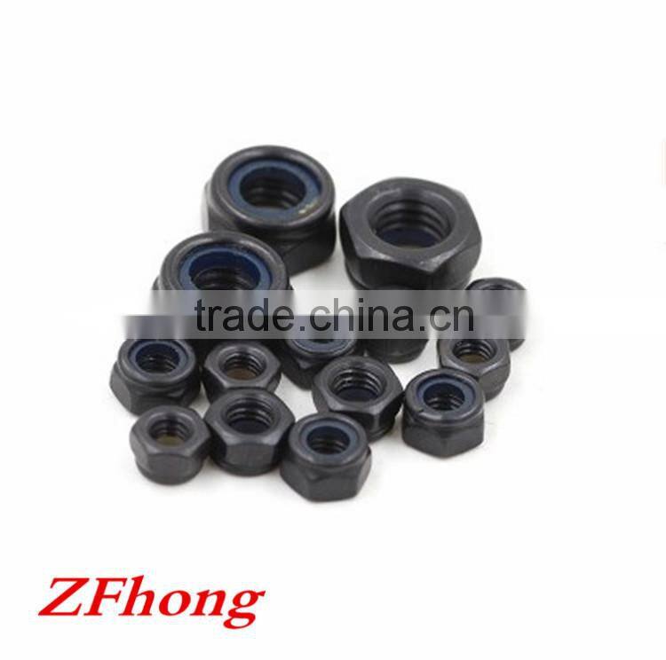 din985 m2, m2.5 , m3 , m4, m5, m6, m8 Black hex nylon lock nut