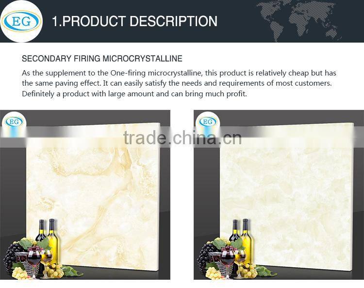 800x800 Beige marble jade stone micro crystal glazed gres porcellanato tile