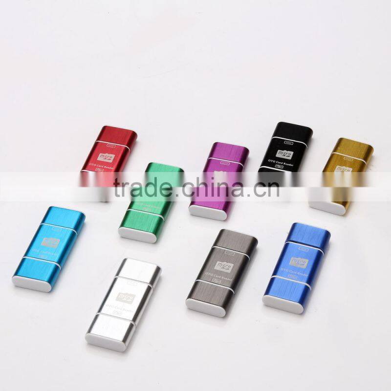 Aluminium Alloy Micro SD/TF Micro USB OTG Smart Card Reader