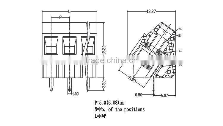 UTL Hot New Products For 2016 European Electrical Plastic PCB Screw Terminal Block Strips Connector 5mm