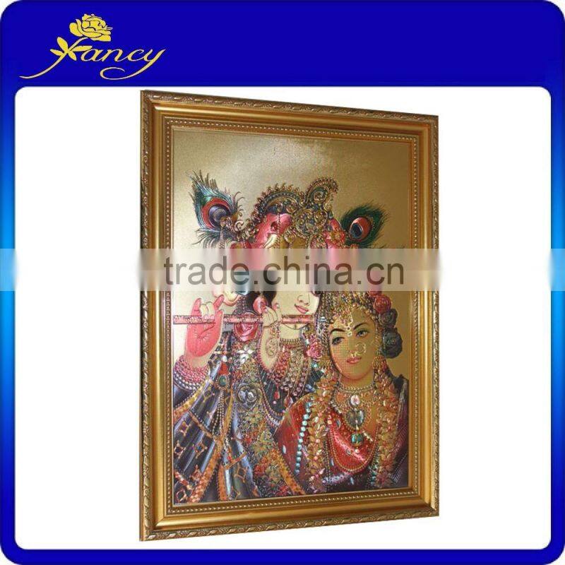 gold hindu religious gods picture frame