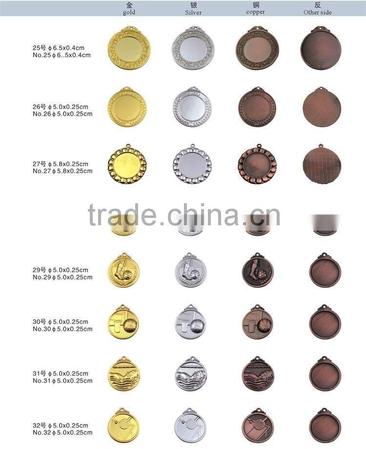 Cheap gold silver bronze sports factory directly sale metal medallion craft badge award football medal