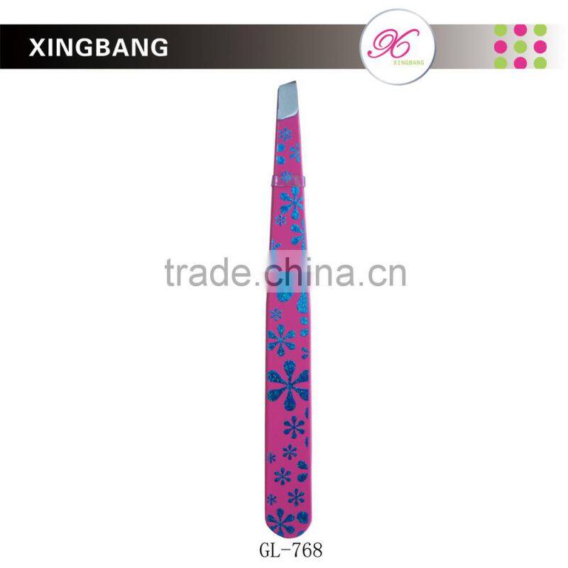 promotional spray painting tweezer, personal care tools with gilding design