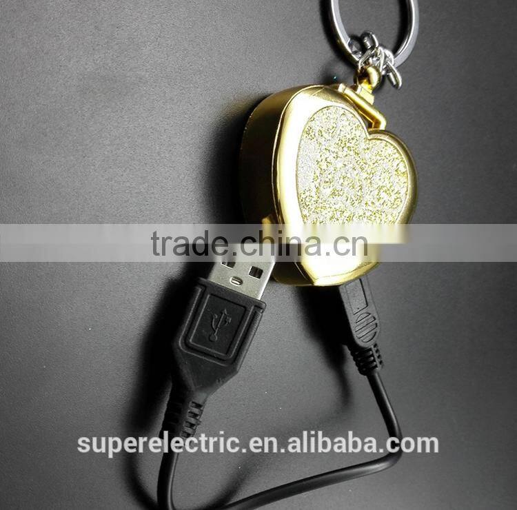 China lighter factories direct supply rechargeable electric lighter heart shape keychain cigarette lighters
