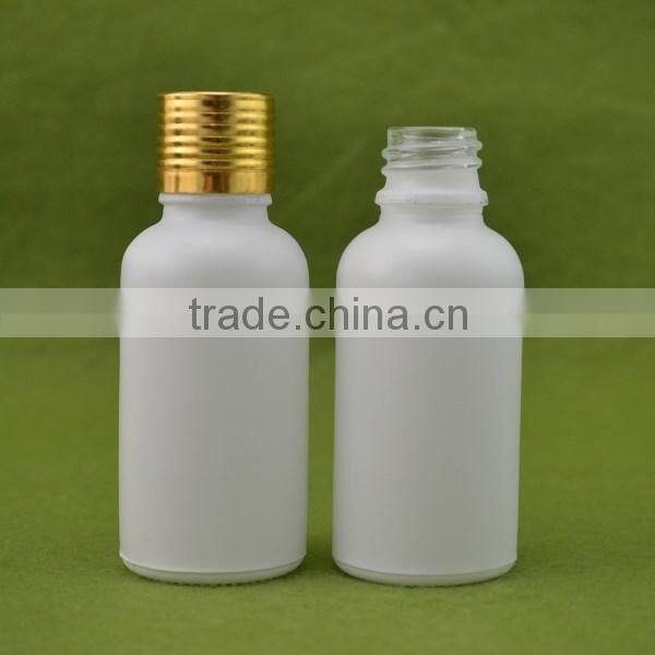 chinese manufacturer 50ml matte white glass bottle with dropper for cosmetic essential oil packaging
