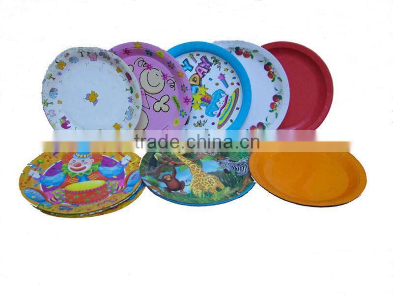 ZDJ-40 elegant paper plates shaped paper plates rainbow chevron paper plates