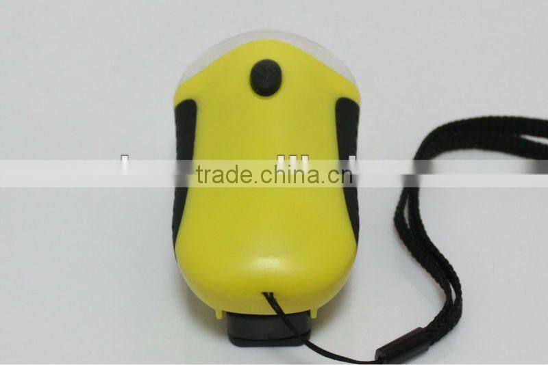 3LED Plastic Colorful Dynamo Flashlight