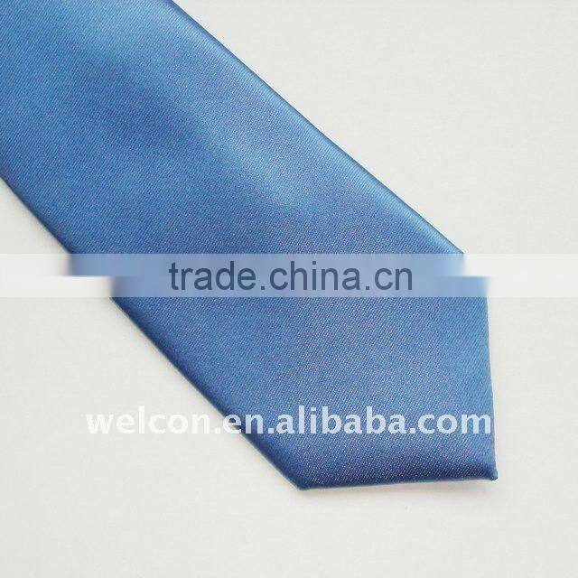 fashion mens 100% silk plain blue necktie