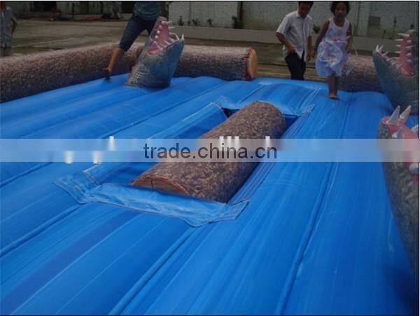 Exciting inflatable game! Rotating inflatable single-log bridge/ inflatable roller bouncer