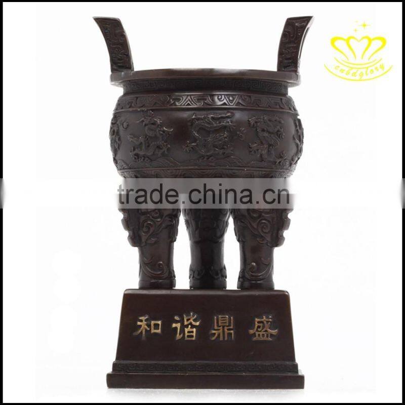 The bronze censer Temple round rectangle copper incense burner