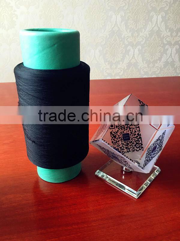 Intermingled DTY filament nylon & spandex covered dyed yarn