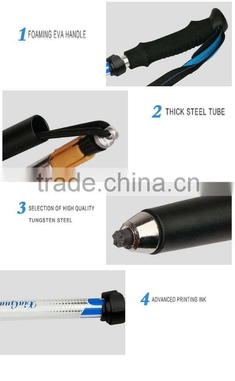 alumium7075 telescopic adjustable trekking pole nordic folding walking stick