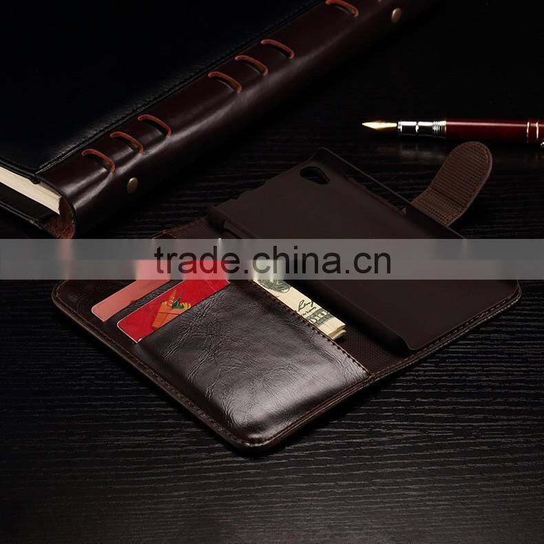 Luxury litchi texture wallet leather case for lenovo s850