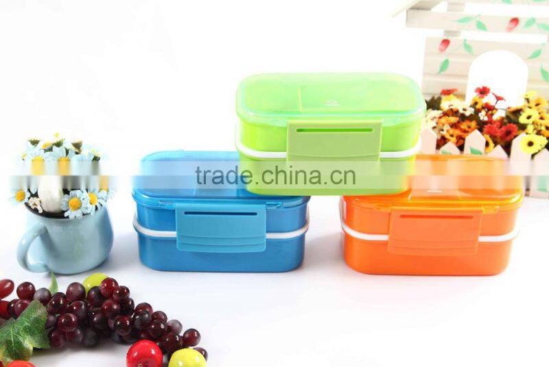 Elegant bento box 2 layer plastic lunch box