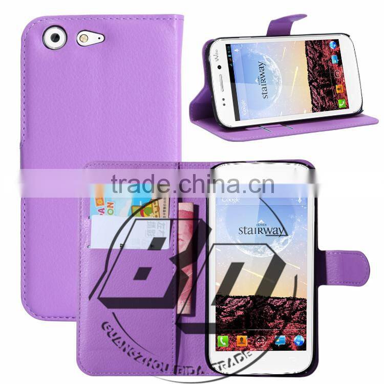 Wholesale Popular Flip Magnetic wallet leather case with card slots For Wiko Stairway leather case mobile phone case cover
