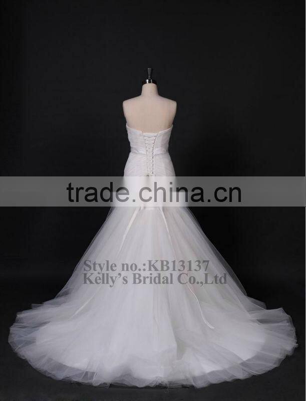 2015 beaded sweetheart neckline tulle skirt wedding dresses turkey
