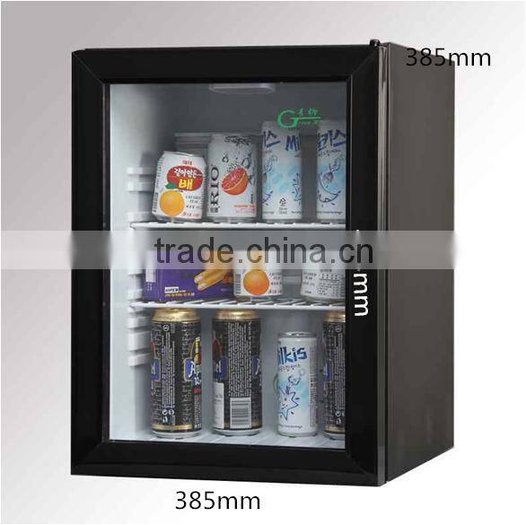 Silent Hotel Minibar ,glass door mini bar fridge in china