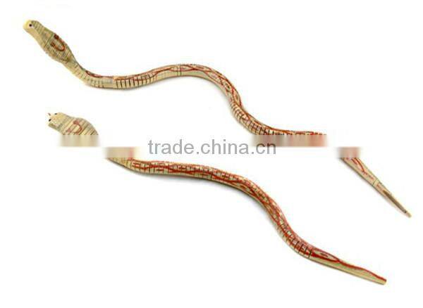 Simulation toy wood animal snake for decoration