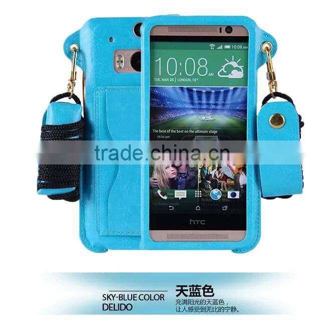 For HTC one m8 pu leather case,wallet cover mobile phone case for HTC one m8