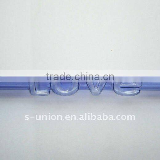 Cute love letters pvc artistic straw