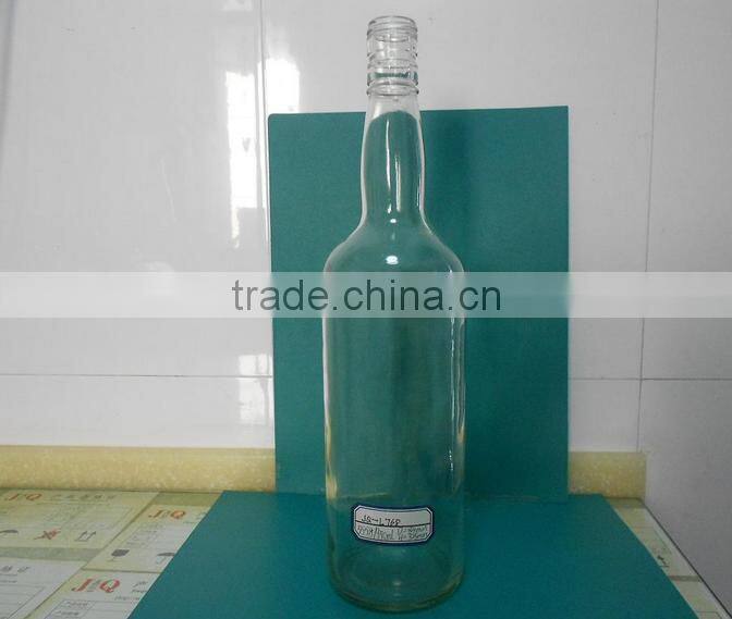 1liter glass bottle / 1000ml clear glass spirit bottle