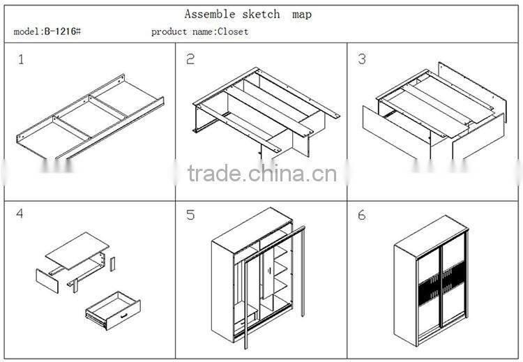 Chinese Production Pre-assemble Structure Cloth Wardrobe