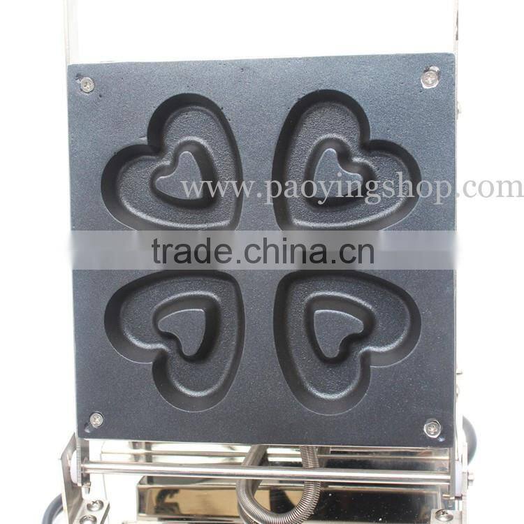 4pcs Commercial Use Non-stick 110v 220v Electric Love Heart Doughnut Baker