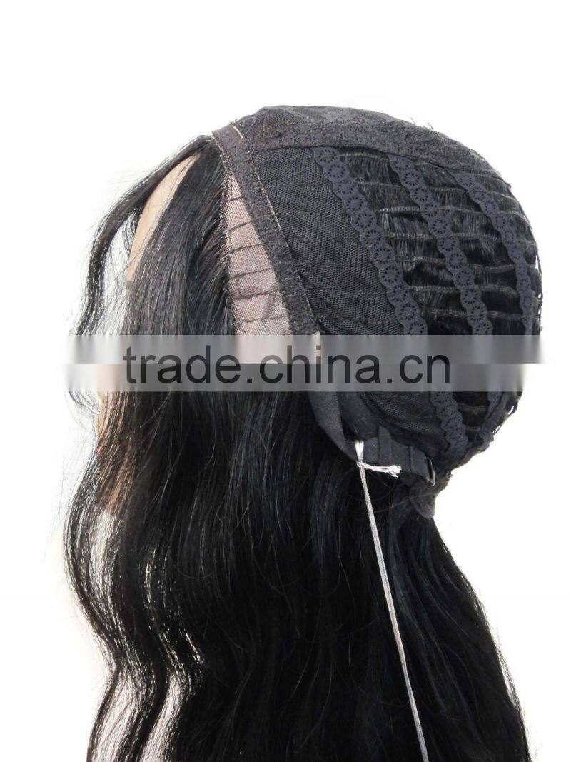 RGH5382 20inch 152g black color lose deep 100% brailian remy mono part 152g HUMAN HAIR LACE WIG