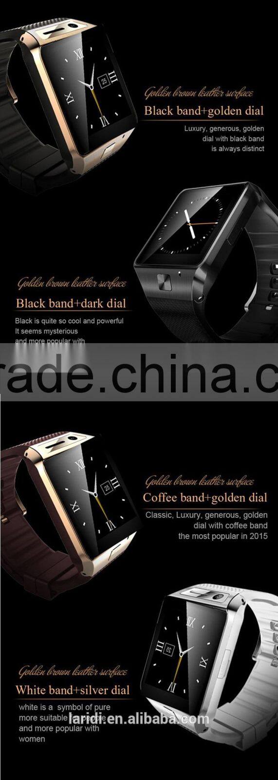 2015 new low price of smart watch phone GV08S support SIM or SD card for android phone