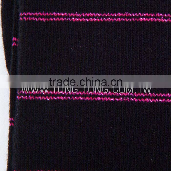 Taiwan Manufacturer Glitter Stripe Cotton Hosiery