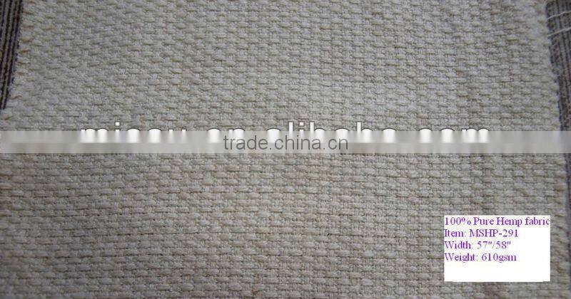100% natural or pure stripe hemp fabric