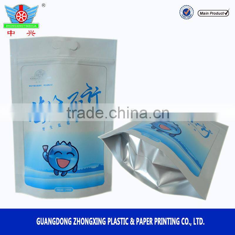 Tea bag with zipper stand up plastic packaging aluminum foil quad seal side gusset pouch