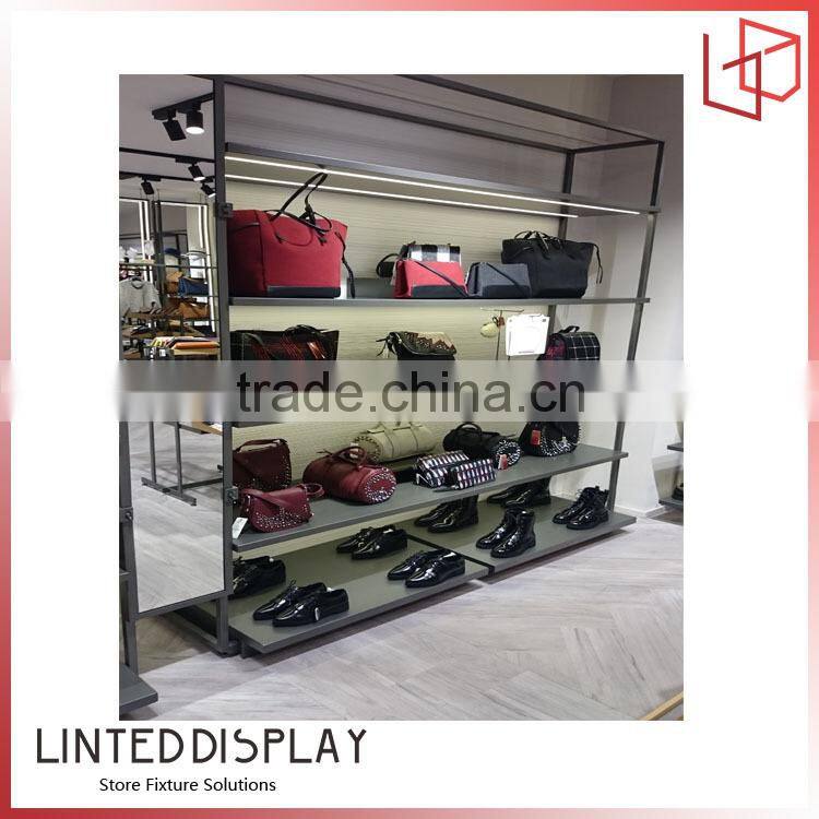 Foshan wooden clothing store furniture metal steel modem table furniture design