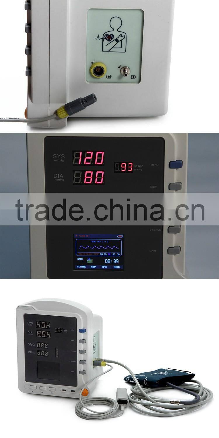 Competitive price Vital Sign NIBP SpO2 Monitoring adult pediatric and neonatal Portable multiparameter patient monitor china