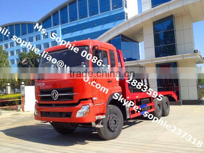 Dongfeng 10 wheels flatbed truck,bulldozer transportation truck,carry bulldozer truck