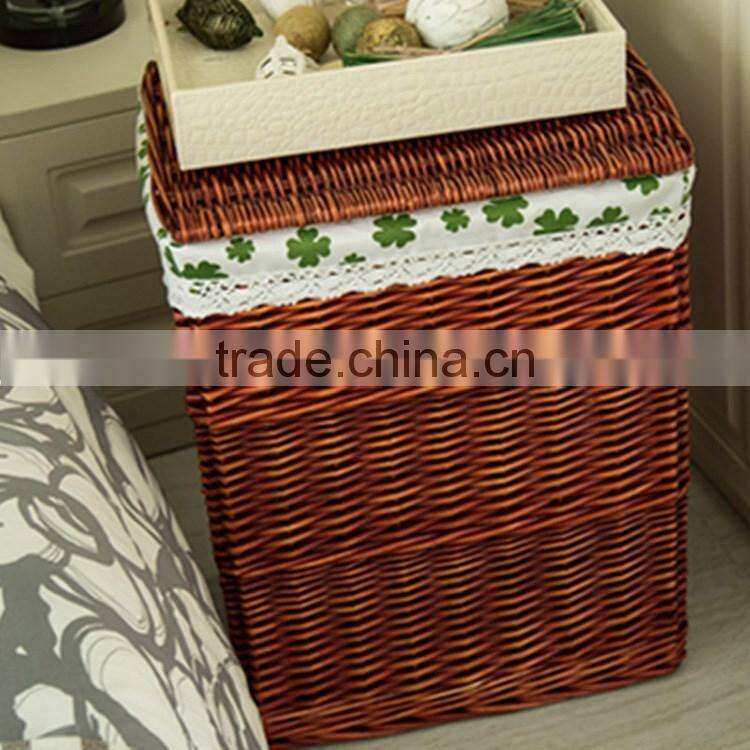 S&D Poly Storage Artificial Rattan laundry Basket Rectangular Rattan Weaving Storage Basket