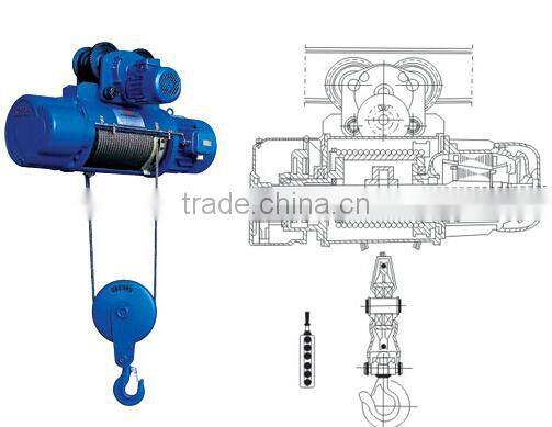 5ton CD1/MD1 wire rope electric block/ power winch
