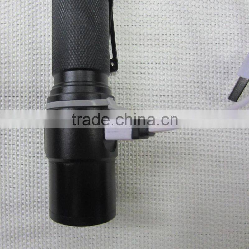 Multifunction 3 Modes Rechargeable Zoom Flashlight Torch Light