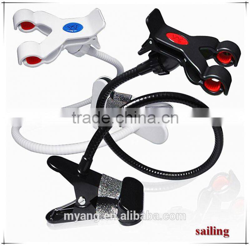 Wholesale 360 degree Retractable Metal long neck ,Hand Free lazy bed holder for ipad,Tablet holder phone clip for table