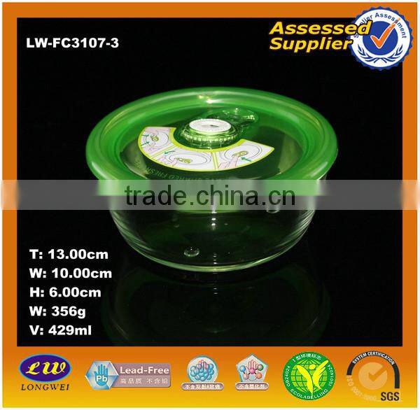 600ml round shape airtight food container with plastic lids