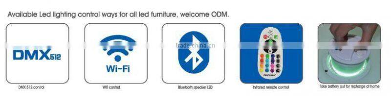 DMX Wireless Illuminated Bar Table Rechargeable Long Bar Table