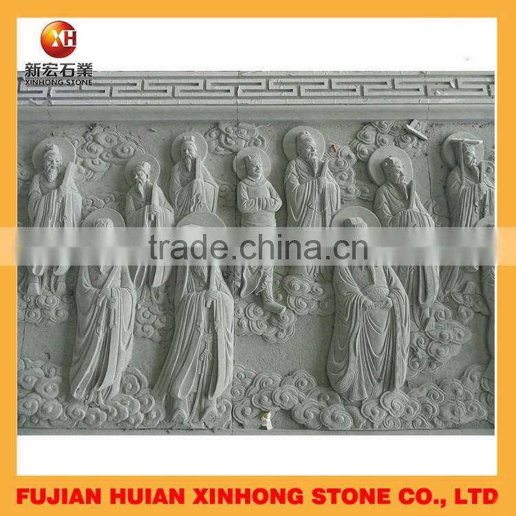 Pale green Chinese statues relief sculpture