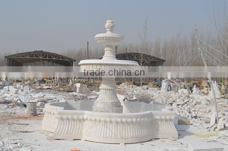 Stone garden products cheap white marble 2 tier water fountains