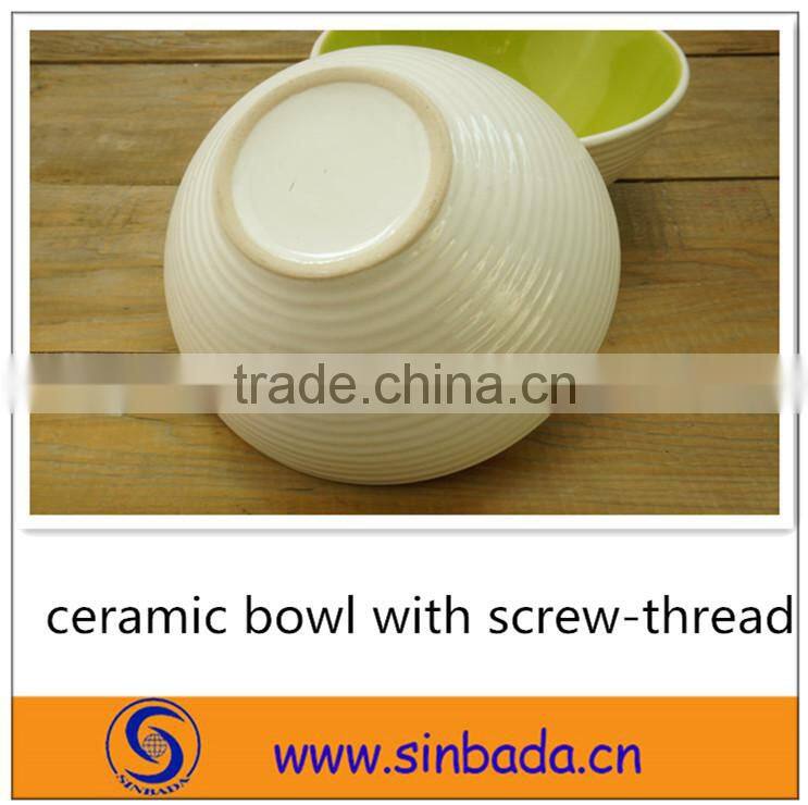 high quality ceramic bowl with screw-thread