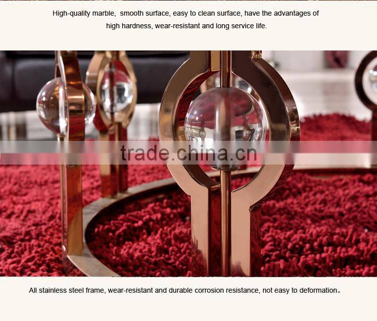 C366-1 stainless steel marble coffee table