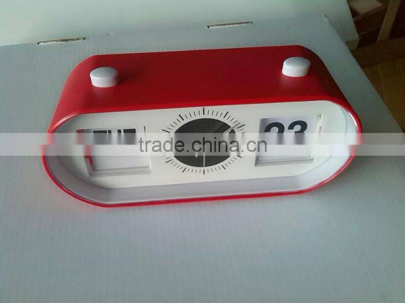 Flip-Date Retro Alarm Clock With Calendar/date table clock/table alarm clock