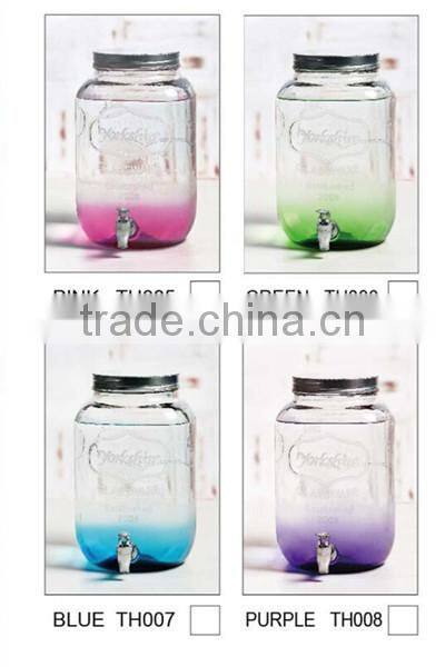 8L square glass beverage dispenser with s/s tap