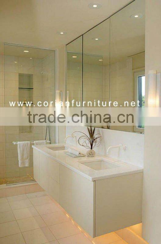 100% acrylic solid surface colorful corian made bathroom vanity