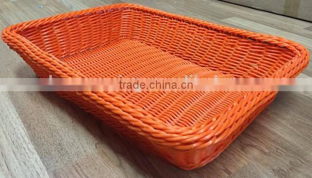 Wholesale bulk hand woven bread tray plastic bread basket